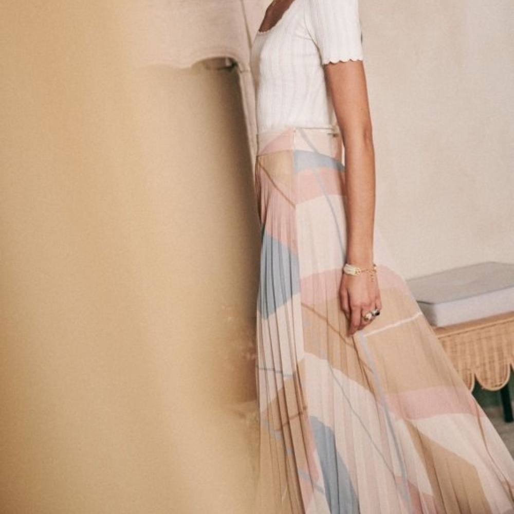 Sézane Dilo Pleated Skirt, Size FR 34/US 2